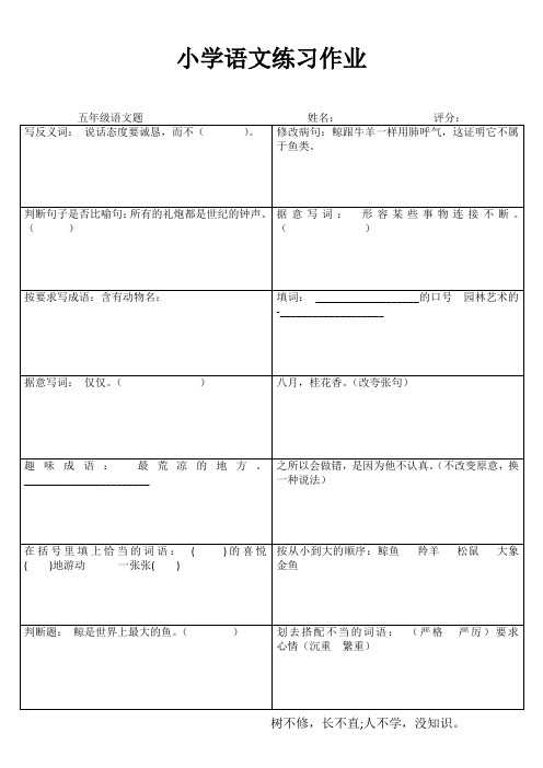 小学五年级语文精题选做III (51)