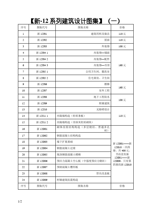 新-12系列建筑标准设计图集