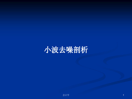 小波去噪剖析PPT学习教案