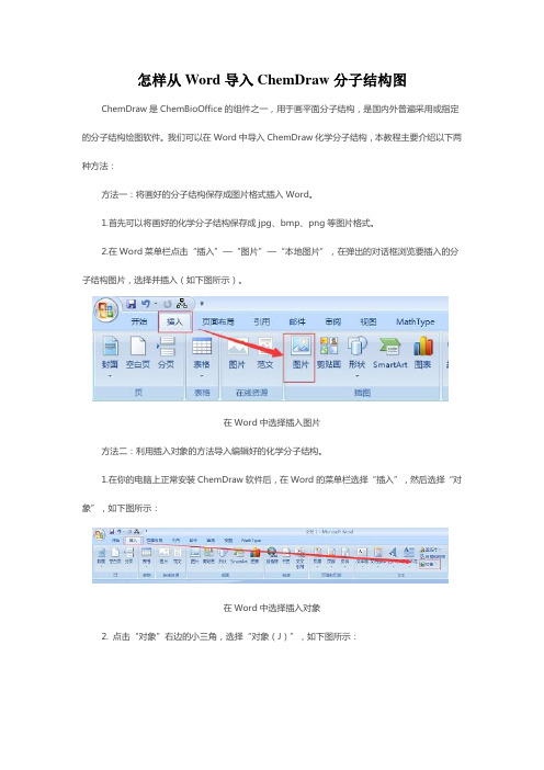 怎样从Word导入ChemDraw分子结构图