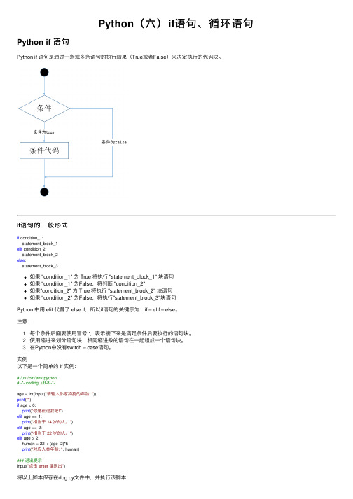 Python（六）if语句、循环语句