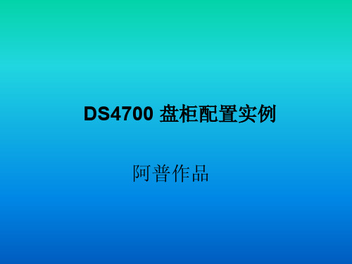 IBM_DS4700存储_盘柜配置实例