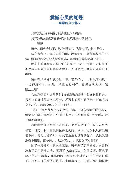 高中生优秀习作范文：震撼心灵的蝴蝶_蝴蝶的启示作文