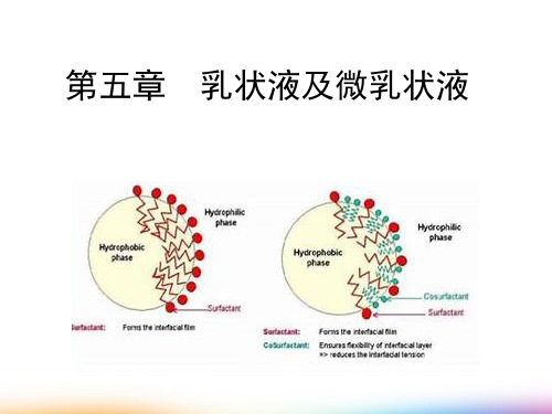 第5章  乳状液及微乳状液  --乳状液和泡沫