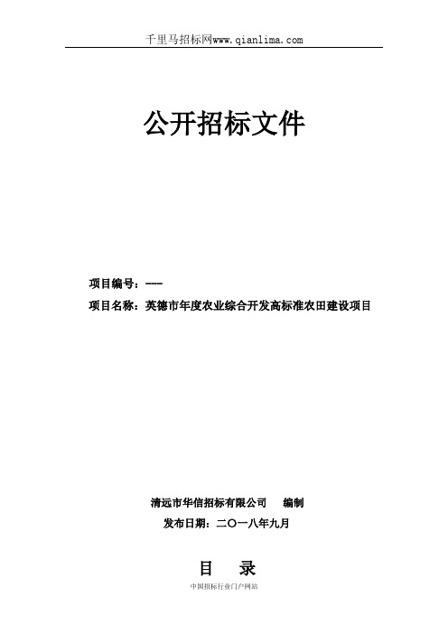 农业综合开发高标准农田建设项目公开招投标书范本