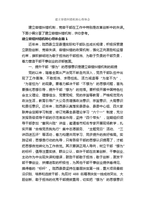 建立容错纠错机制心得体会_心得体会范文_