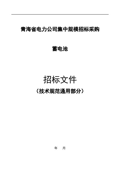 蓄电池招标文件通用