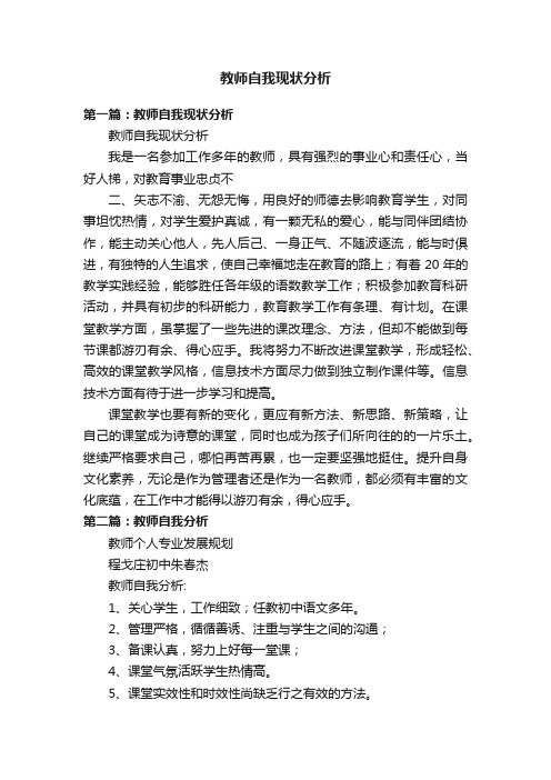 教师自我现状分析