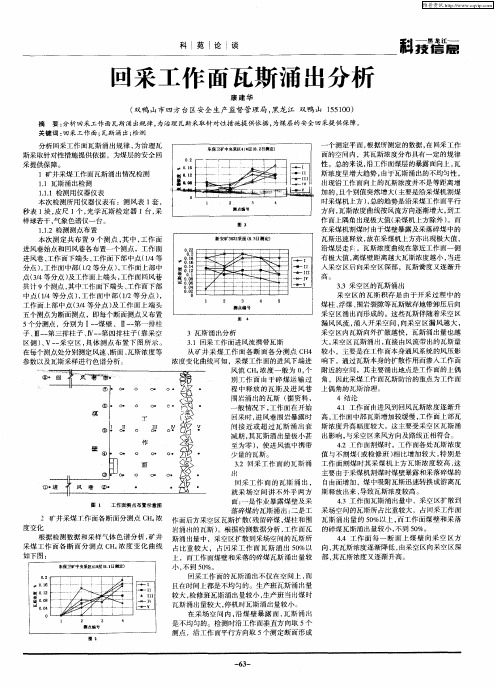 回采工作面瓦斯涌出分析