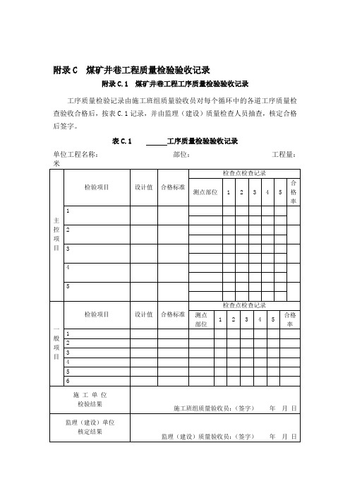 煤矿井巷工程质量验收规范(新表格)