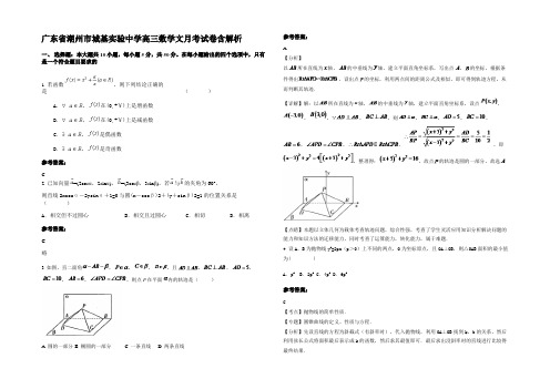 广东省潮州市城基实验中学高三数学文月考试卷含解析