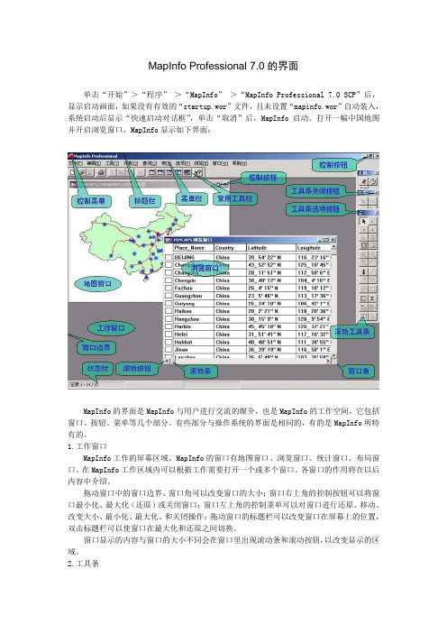 《MaoInfo 7.0 CN 教程》之MapInfo界面