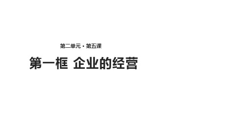 思想政治人教版高中必修1课件：2.5.1《企业的经营》 (共20张PPT)