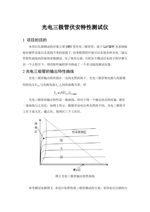 光电三极管伏安特性曲线测试仪设计