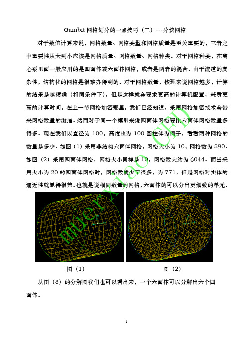 Gambit网格划分的一点技巧(二)---分块网格