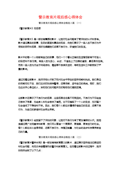 警示教育片观后感心得体会2篇