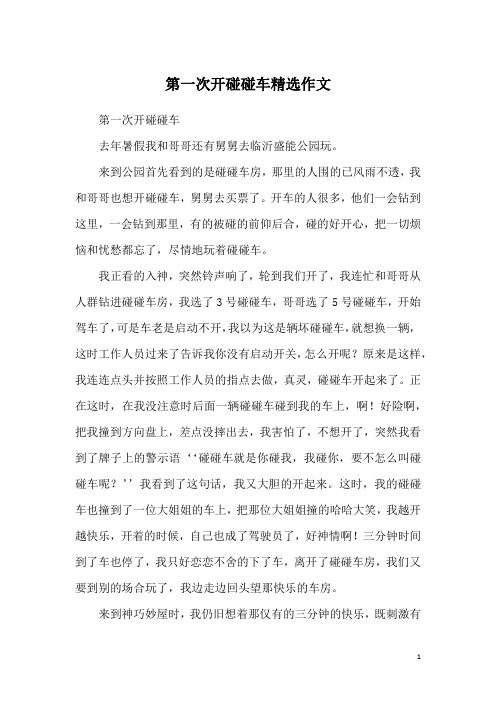 第一次开碰碰车精选作文