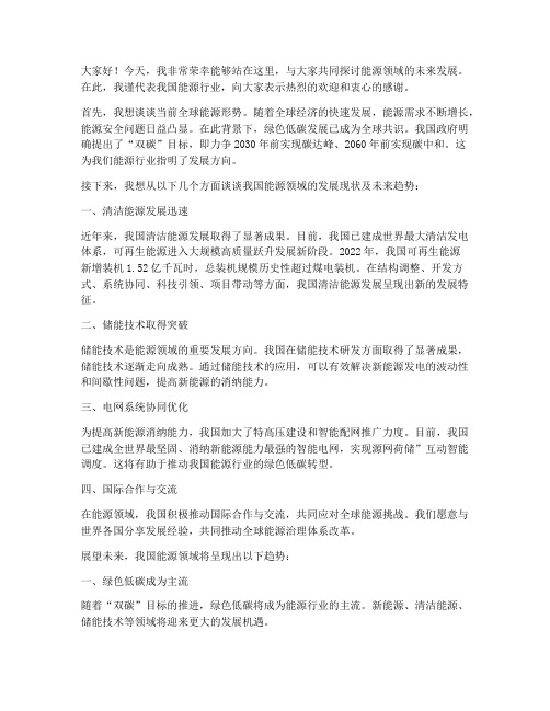 能源领域论坛发言稿范文