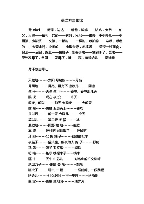 菏泽方言集锦