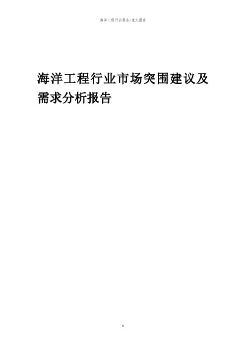 2023年海洋工程行业市场突围建议及需求分析报告