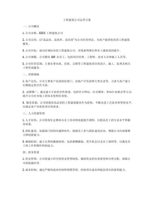 工程建筑公司运营方案