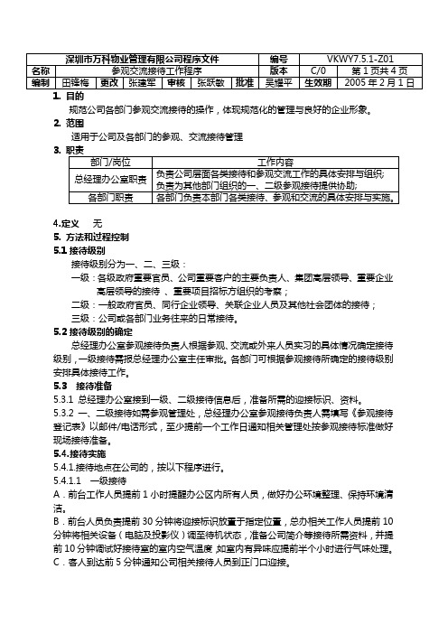 7.5.1-Z01 参观交流接待工作程序