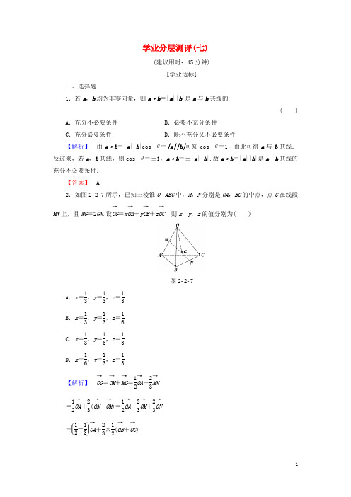 高中数学 学业分层测评7(含解析)北师大版选修21