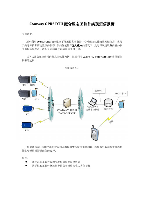 Comway GPRS DTU配合组态王软件实现短信报警