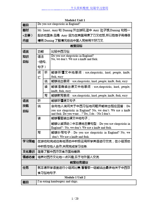 新标准英语一学年起点第五册备课资料