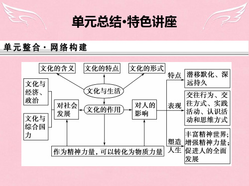 高考政治大一轮复习 第一单元 文化与生活总结·特色讲座课件 新人教版必修3