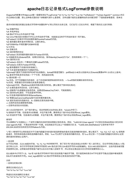 apache日志记录格式LogFormat参数说明