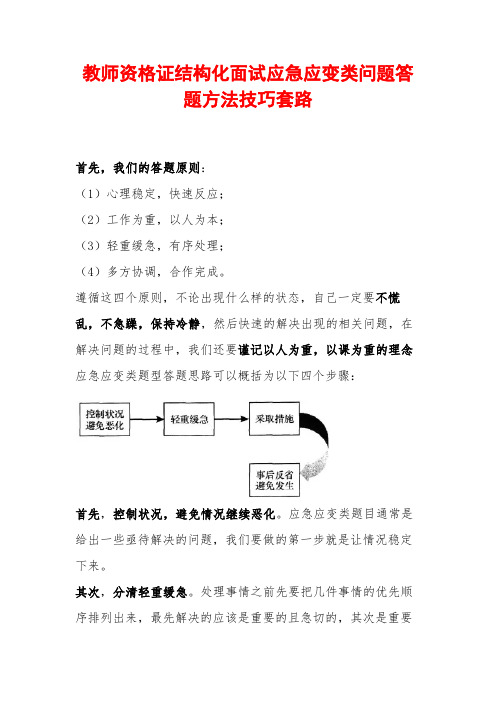 教师资格证结构化面试应急应变类问题答题方法技巧套路