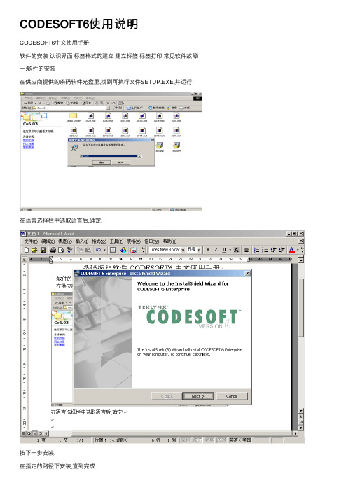 CODESOFT6使用说明