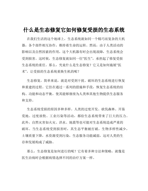 什么是生态修复它如何修复受损的生态系统