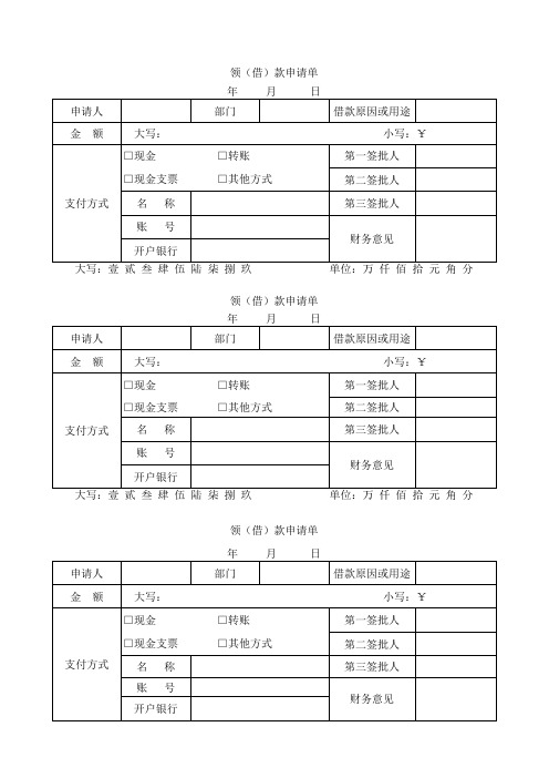 公司请款单、报销单电子版