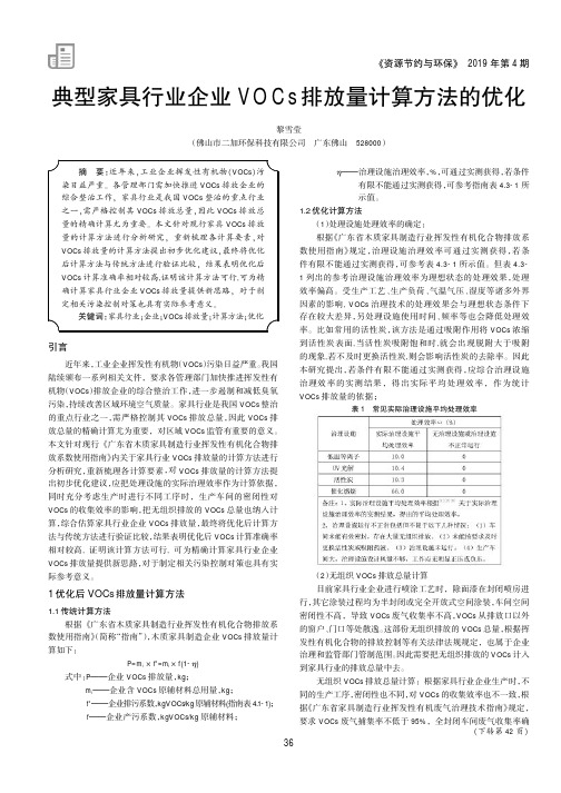 典型家具行业企业VOCs排放量计算方法的优化