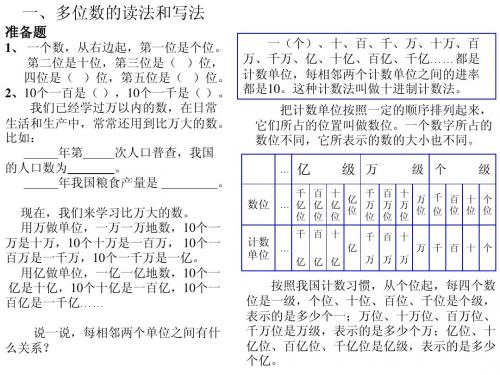 多位数的读法和写法