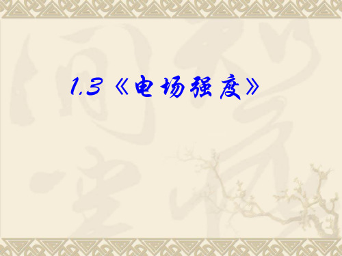 1.3电场强度 高中物理新课标版人教版选修3-1(共44张PPT)