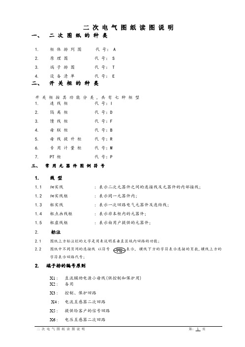 ABB二次电气图纸读图说明