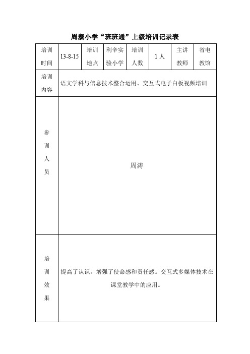 班班通上级培训记录表 (1)