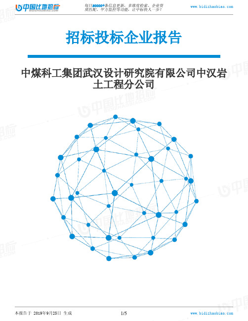 中煤科工集团武汉设计研究院有限公司中汉岩土工程分公司_中标190925