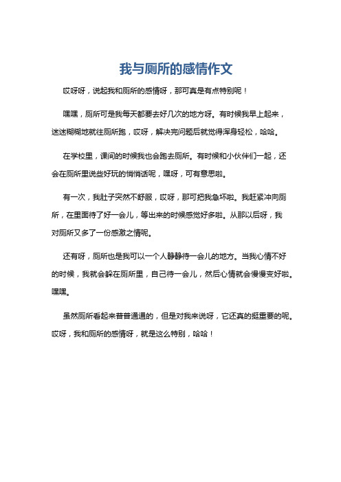 我与厕所的感情作文