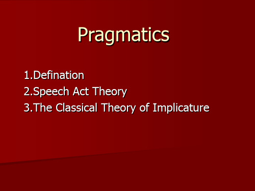 Pragmatics