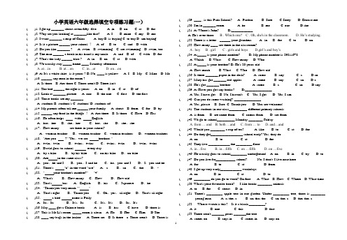 六年级英语总复习-选择填空100题专项练习