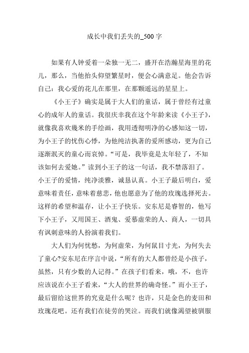 成长中我们丢失的_500字