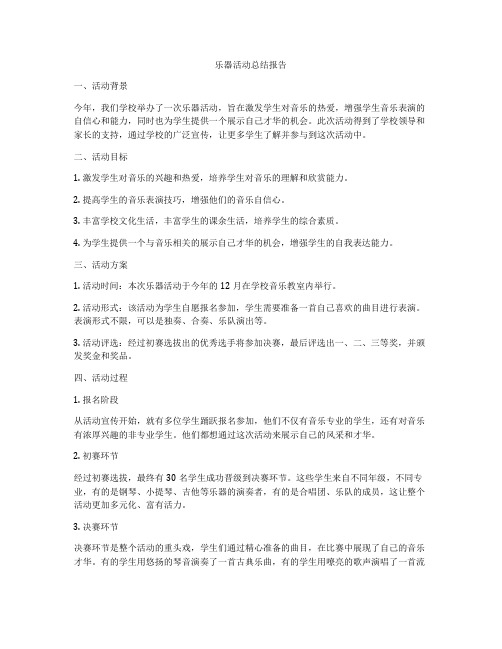 乐器活动总结报告