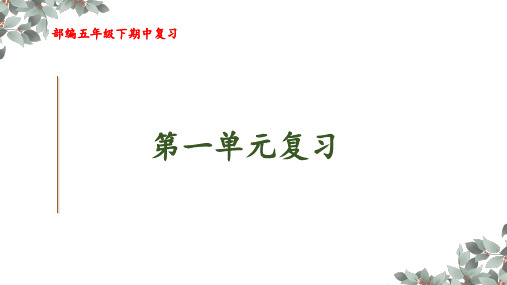 2020最新部编版小学语文五年级下册期中复习课件