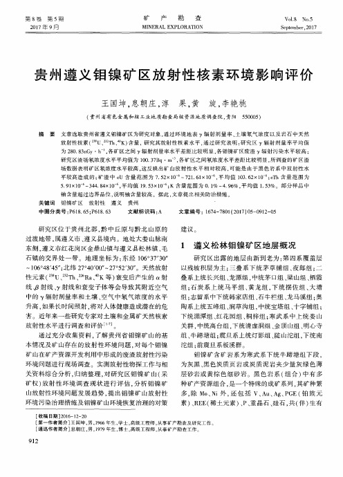 贵州遵义钼镍矿区放射性核素环境影响评价