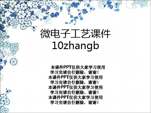 微电子工艺课件10zhangb