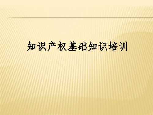 知识产权基础知识培训(知识产权工作人员)